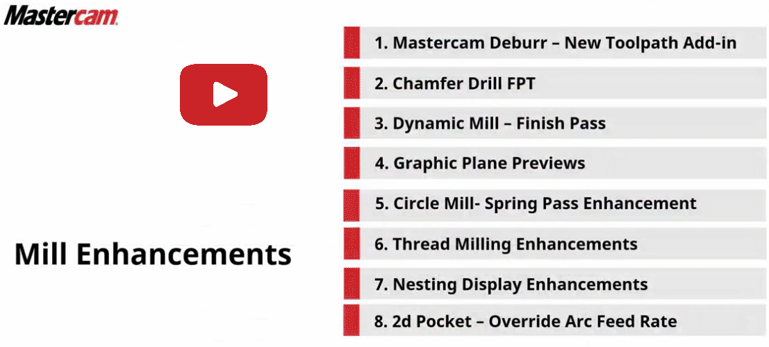 Mastercam 2026 Rollouts - Mill Enhancements